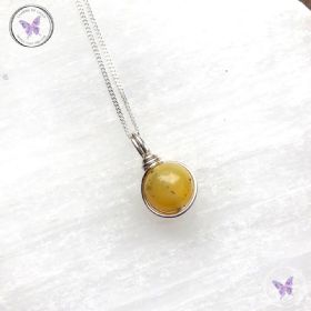 Yellow Opal Wire Wrapped Pendant